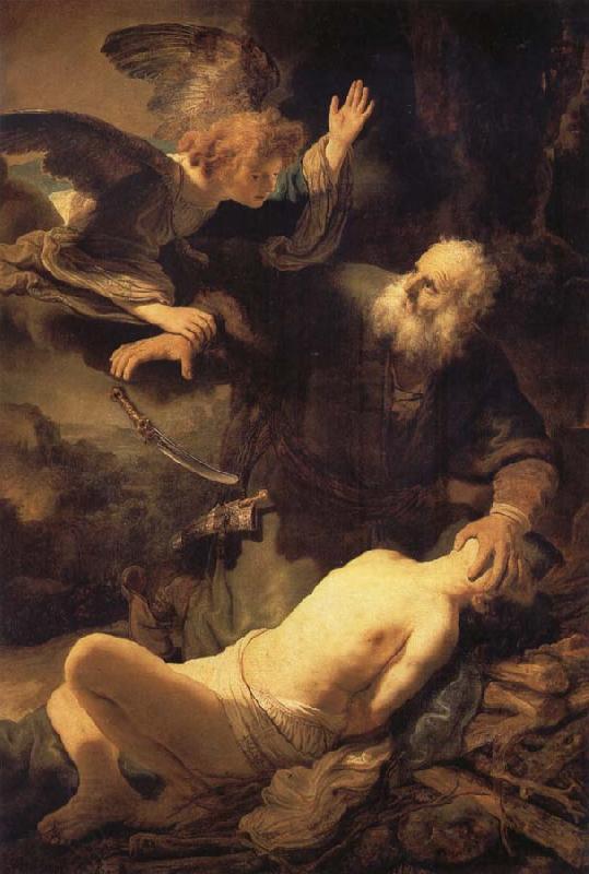 REMBRANDT Harmenszoon van Rijn The Angel stopping Abraham from sacrificing Isaac to God China oil painting art